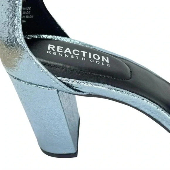 Kenneth Cole Reaction Rise Ruffle Metallic Storm Womens Heels Size 8M - Picture 9 of 16